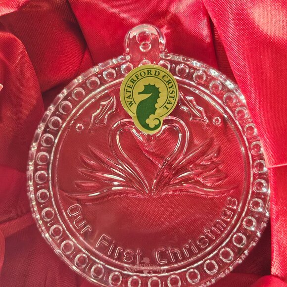 Waterford Crystal Our First Christmas 2016 Ornament With Velvet Pouch And Box - Picture 6 of 10